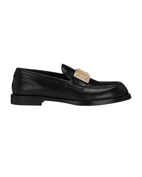 dolce gabbana loafers mens|Calfskin loafers in Black for Men .